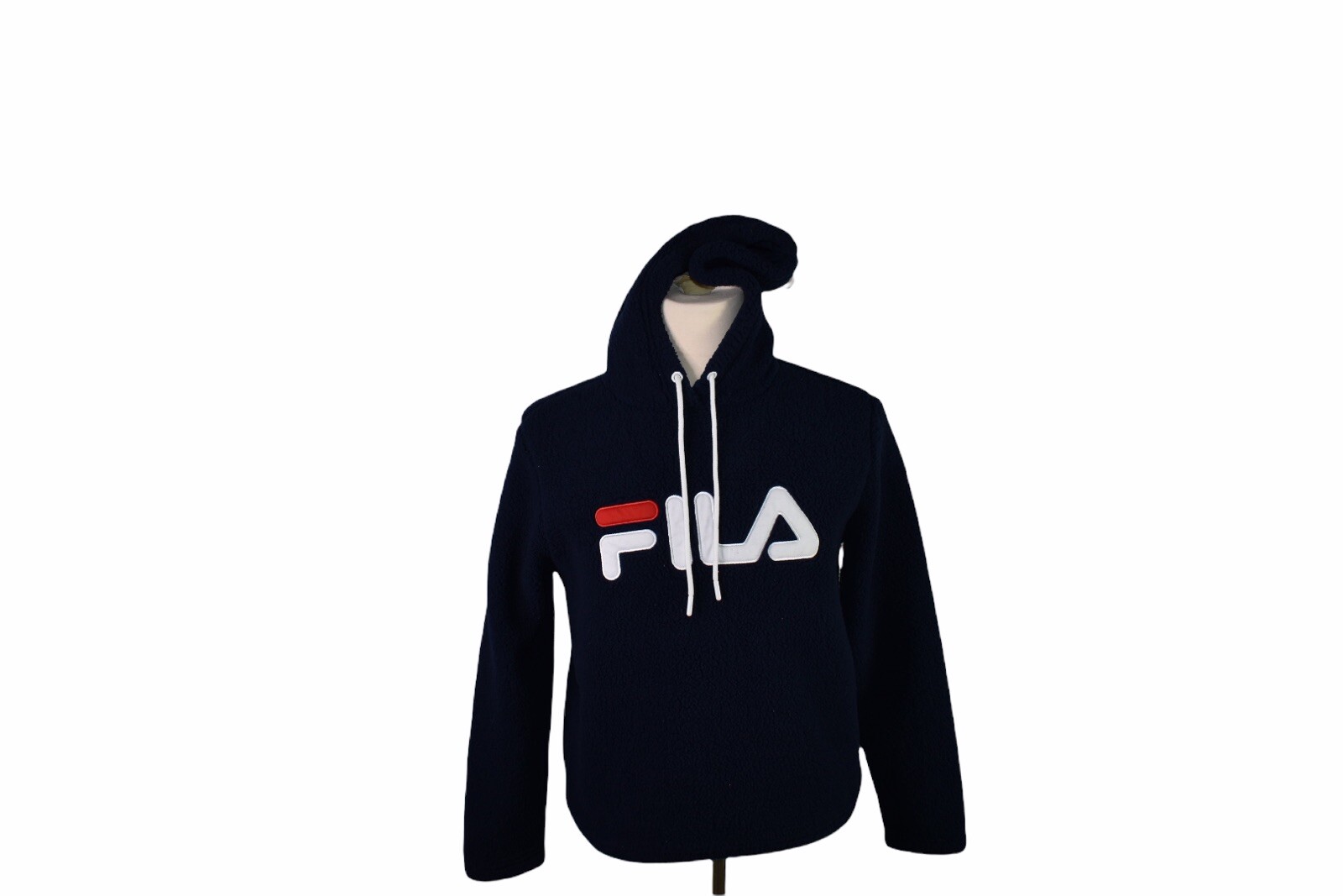 Felpa donna pullover Fila con cappuccio taglia grande colore blu cotone poliestere