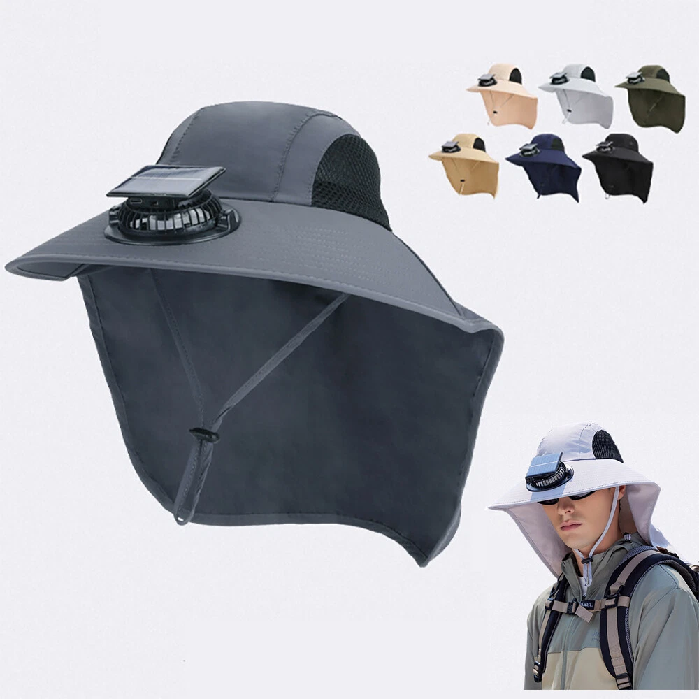Sombrero De Jardín Con Ventilador Solar - Protección UV Y Carga USB Para Hombre