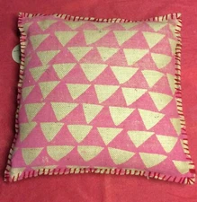 Vintage The Earth Company Amaranth 100% Pure Jute Cushion Pillow Hand Made Ind