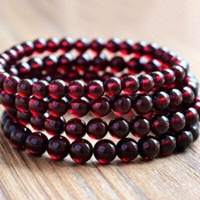 Wholesale 6PCS Natural Red Garnet Crystal Beads Healing Reiki Stretch Bracelet