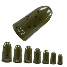 Reaction Tackle Tungsten Worm Weights for 1/4 oz 6 per pack Green Pumpkin