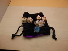 3.75x4 Velvet Dice Bag, Satin Lined - Purple - RPG Tabletop Tokens Jewelry Pouch