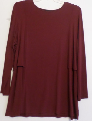 NWT! J JILL WEAREVER LONG SLEEVE TOP/TUNIC-XL- BORDEAUX-BEAUTIFUL!