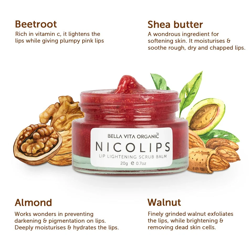 NicoLips Lip Balm Scrub For Lightening, Brightening & Dark Lips 20g - Image 4 of 4