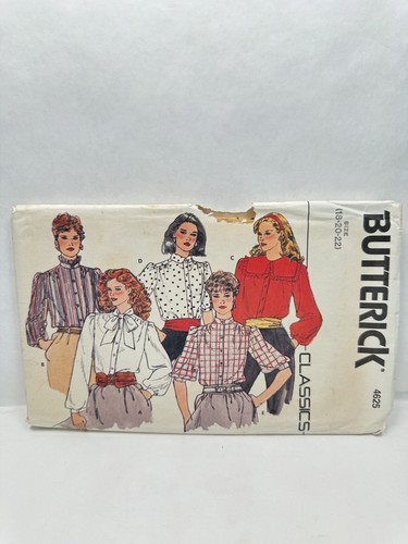 Butterick 4625 Misses Bluse Shirt verschiedene Kragen Rüschen Muster 18-22 ungeschnitten