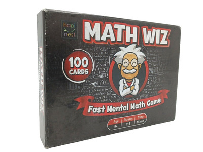 Hapi Nest: Math Wiz Math Cards. Fast Mental Math Game. 2-6 Players. Ages 9+.