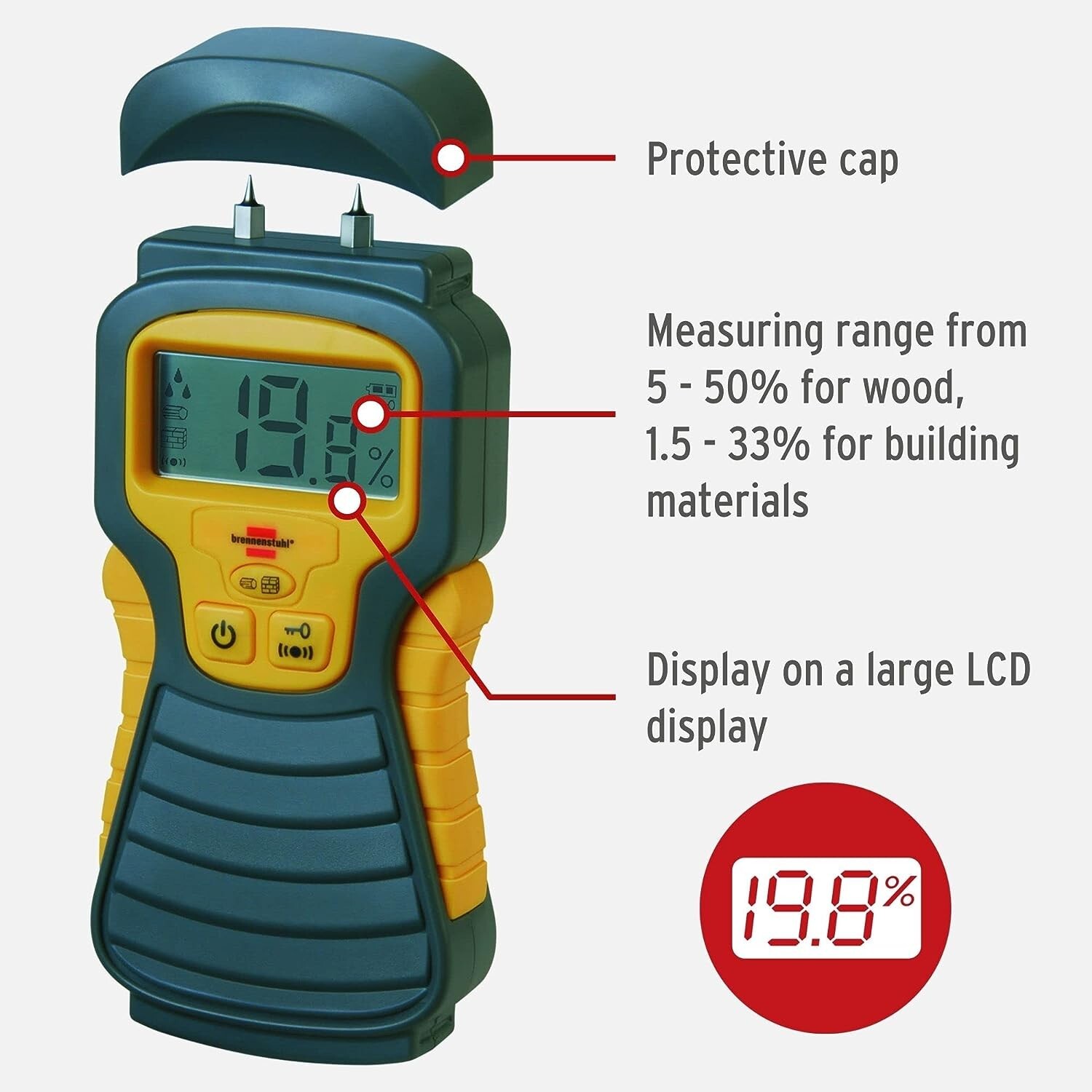 Digital Moisture Detector Damp Meter Wood Brick Screed Wallpaper