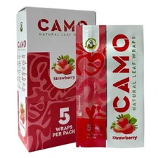 Camo Natural Leaf Herbal Papers 6/5ct Packs Chamomile&Mate 30pc Strawberry