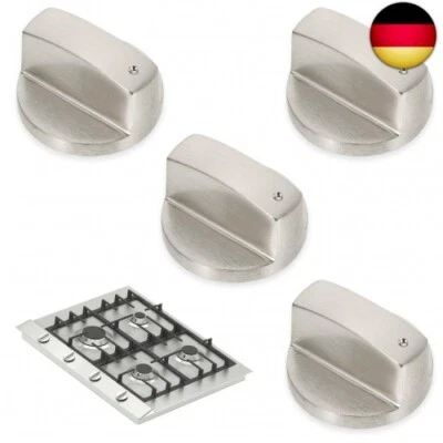 XPOOP 4 Pcs Metall Gasherd Drehknöpfe, 6 mm Drehknopf Herd, Gasherd Knöpfe, Geeignet f