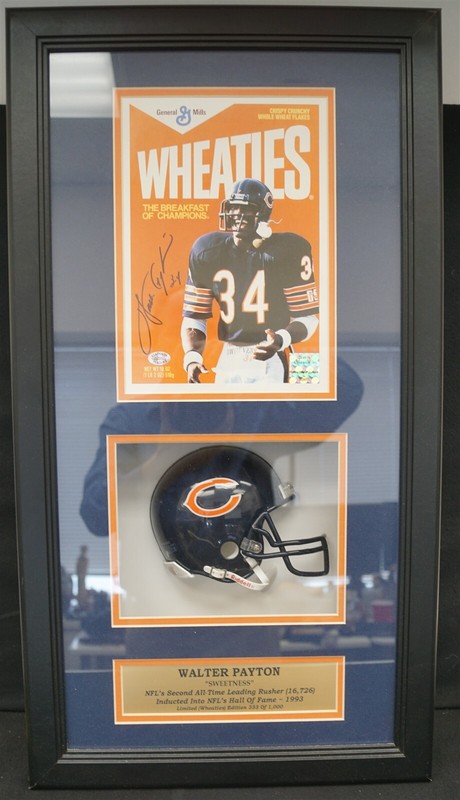 WALTER PAYTON Autographed Stacks Of Plaques Shadowbox Ltd 333/1000 PSA/DNA LOA