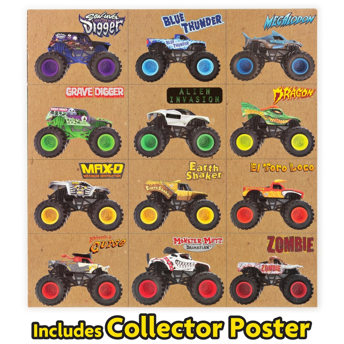 モンスタージャム ミニカー セット 12パック Official 12-pack of 1 64 Scale Die-cast Monster Trucks Amazon for