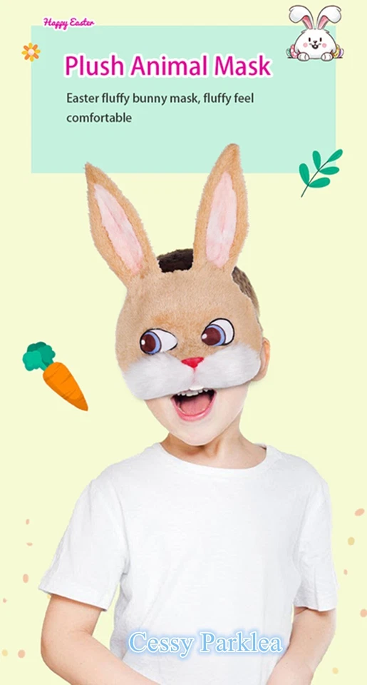 SN-D3-4 Peluche Conejo de Pascua Disfraz Máscara con Dientes Foto 2 de 4