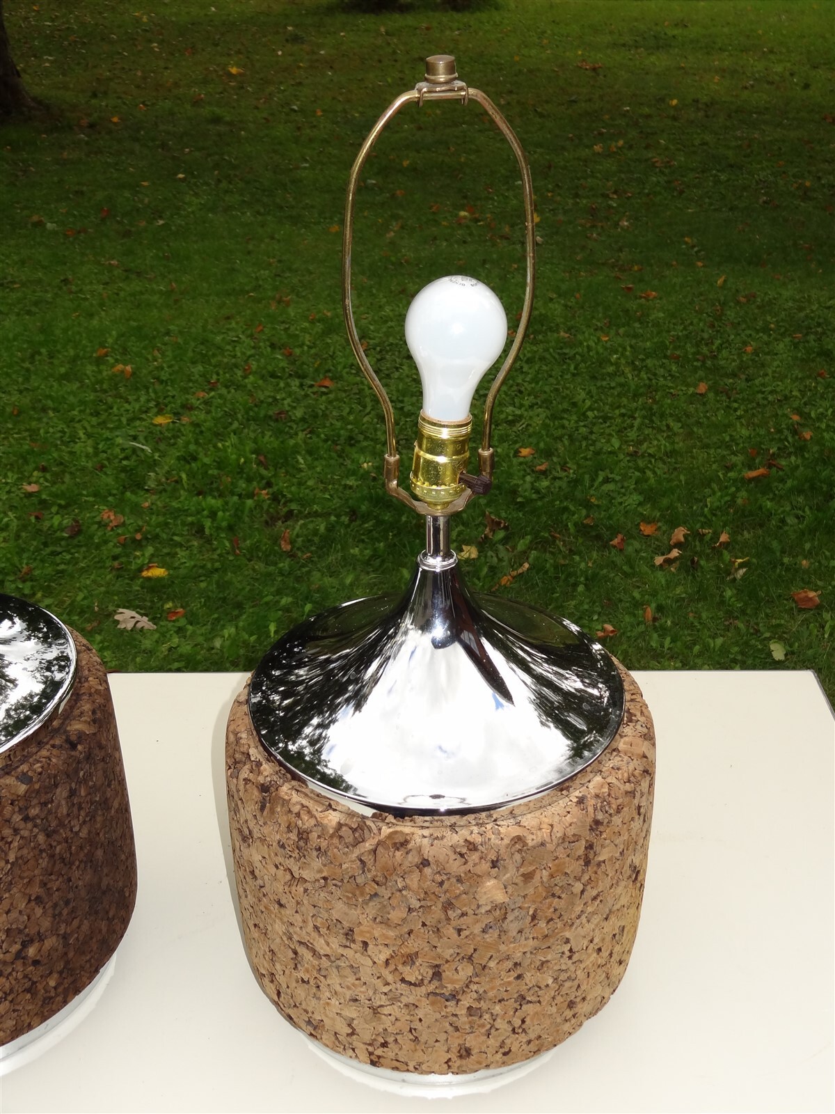 Pair Vintage Mid Century 1960s1970s Cork Table Lamps eBay