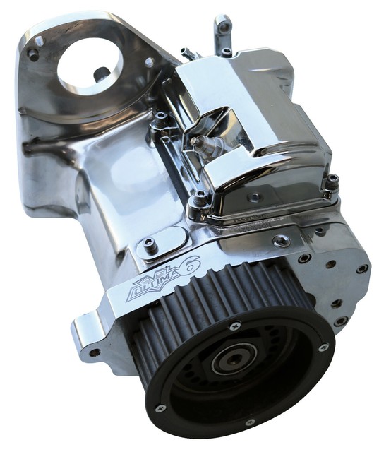 Ultima Polished 6spd Right Side Drive Transmission for Custom Frames