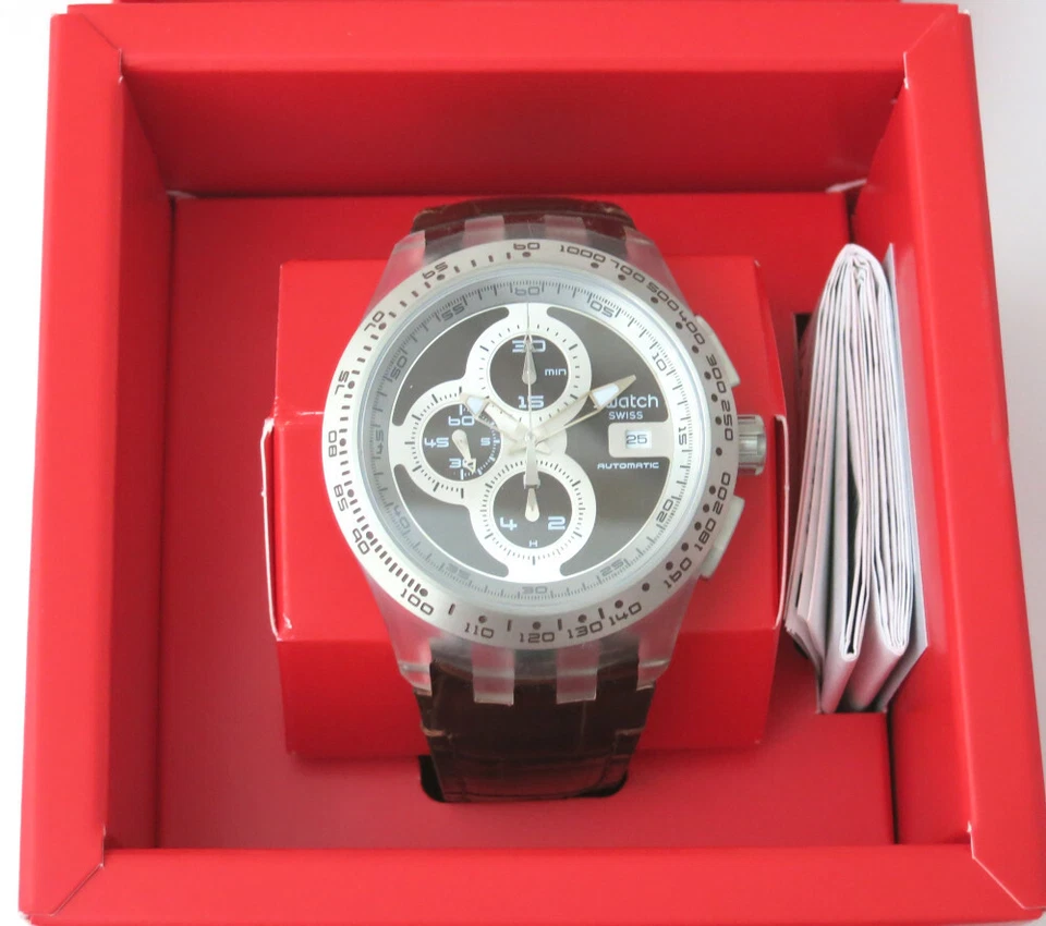 RIGHT TRACK BROWN - Swatch Diaphane Chrono Automatic - SVGK408 - NEU - Bild 3 von 3