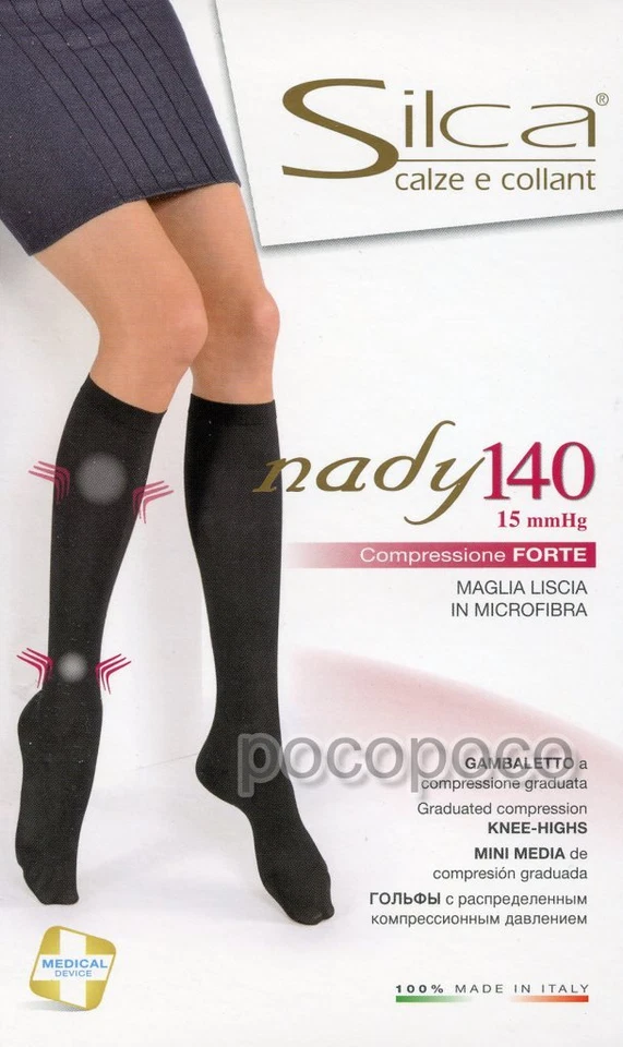 Stützstrümpfe Den 140 Denier In Mikrofaser Starke Kompression Silca 4154 - Bild 2 von 4