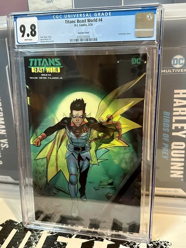 Titans Beast World #4 CGC 9.8 Henry Lenticular Variant Cover Cat Robin New Mint