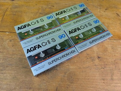 4x Agfa Cr II-S 90 Superchrom HDX Vintage Audio Cassette Tape NEU