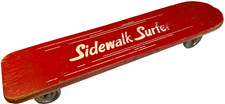 Antiguo monopatín de madera vintage de los años 60 SIDEWALK SURFER ¡Ruedas de metal!