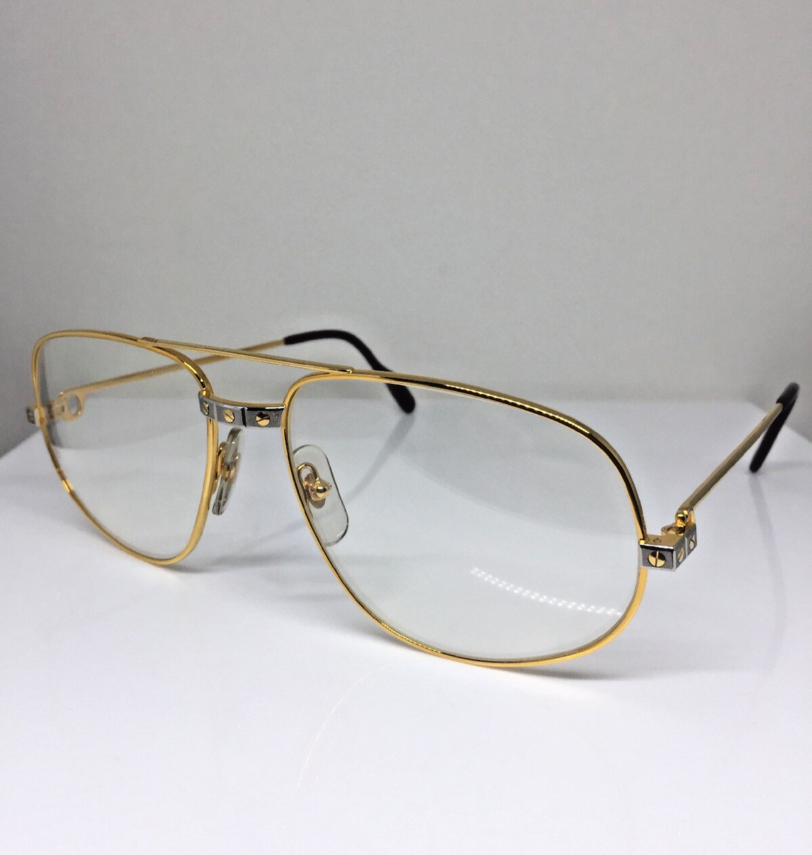 New Vintage Cartier Romance Santos Eyeglasses Gold Plated T8100018
