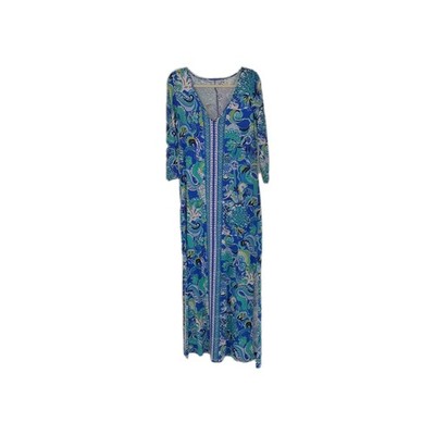 Lilly Pulitzer Anissa Maxi Dress Blue Grotto Sirens And Spirits Size M