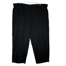 Eileen Fisher Pants Womens 1X Black Pull On Cropped Relaxed Fit Elastic Waist