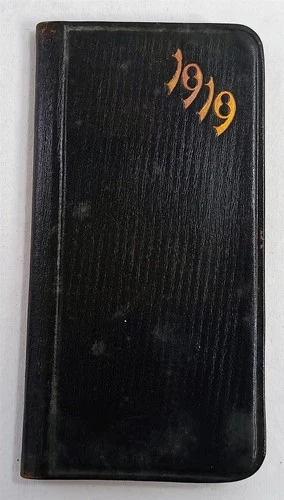 Vintage 1919 Diary Calendar Book Antique
