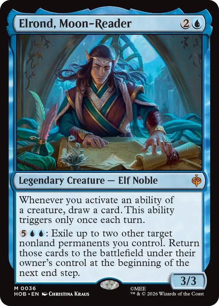 Elrond, Moon-Reader The Hobbit NM MTG Foil