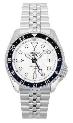 Seiko 5 Sports SKX GMT Stainless Steel White Dial Automatic SSK033K1 Mens Watch