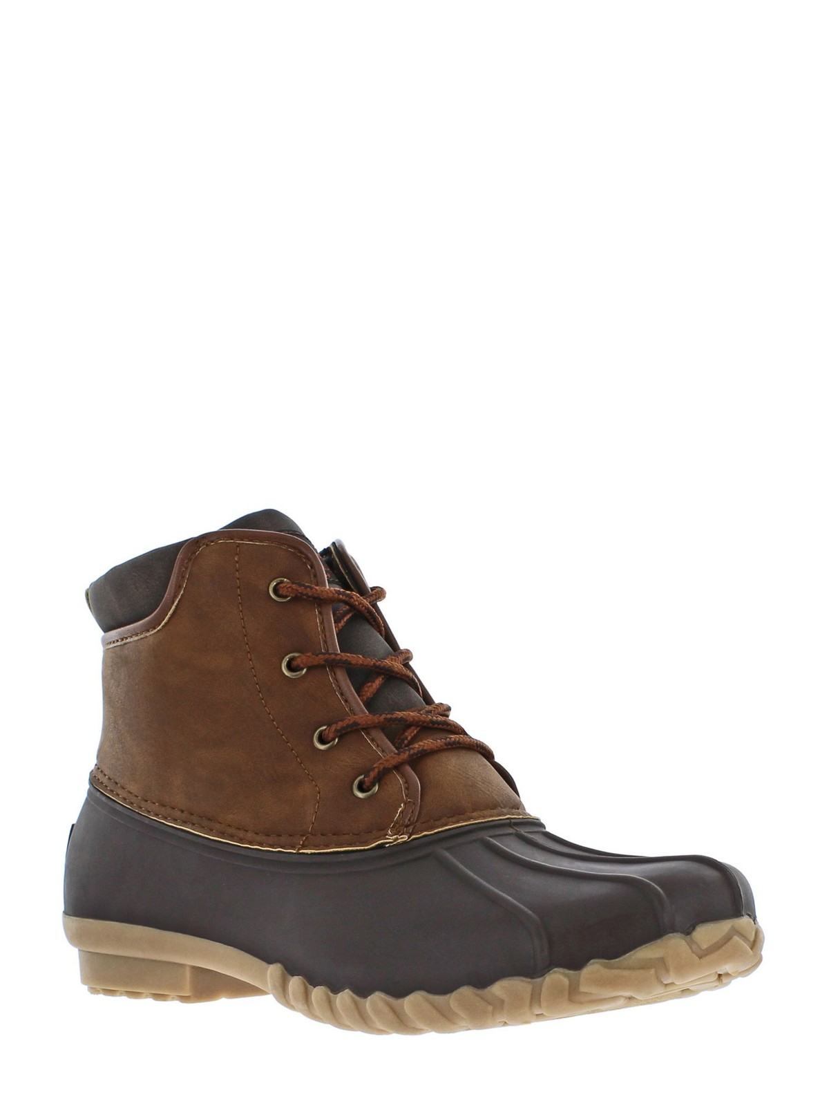 WEATHERPROOF VINTAGE Womens Brown Aidan Toe Block Heel Duck Boots 10 M