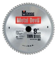 M.K. Morse 9" Dia 1" Bore 3200 RPM 48T Carbide Tipped Steel Circular Saw Blade