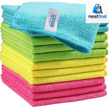 Microfiber Cleaning Cloth 210GSM, Pack of 12, Size:11.5" x 11.5", Ultra-Soft,...