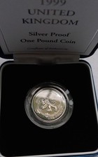 1999 One Pound £1 Silver PROOF with Case and COA Scottish Lion Rampant