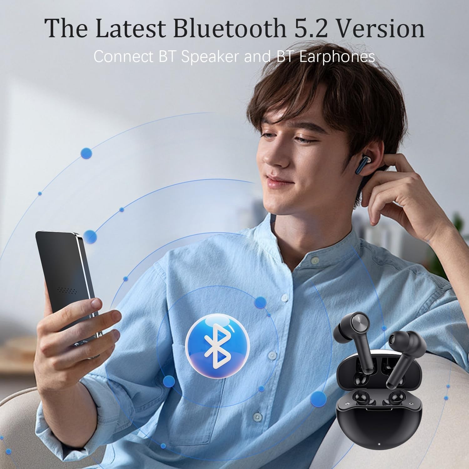 Bluetooth 5.0 MP3 Player HiFi Lossless Sound FM Radio Music Voice Recorder 144GB
