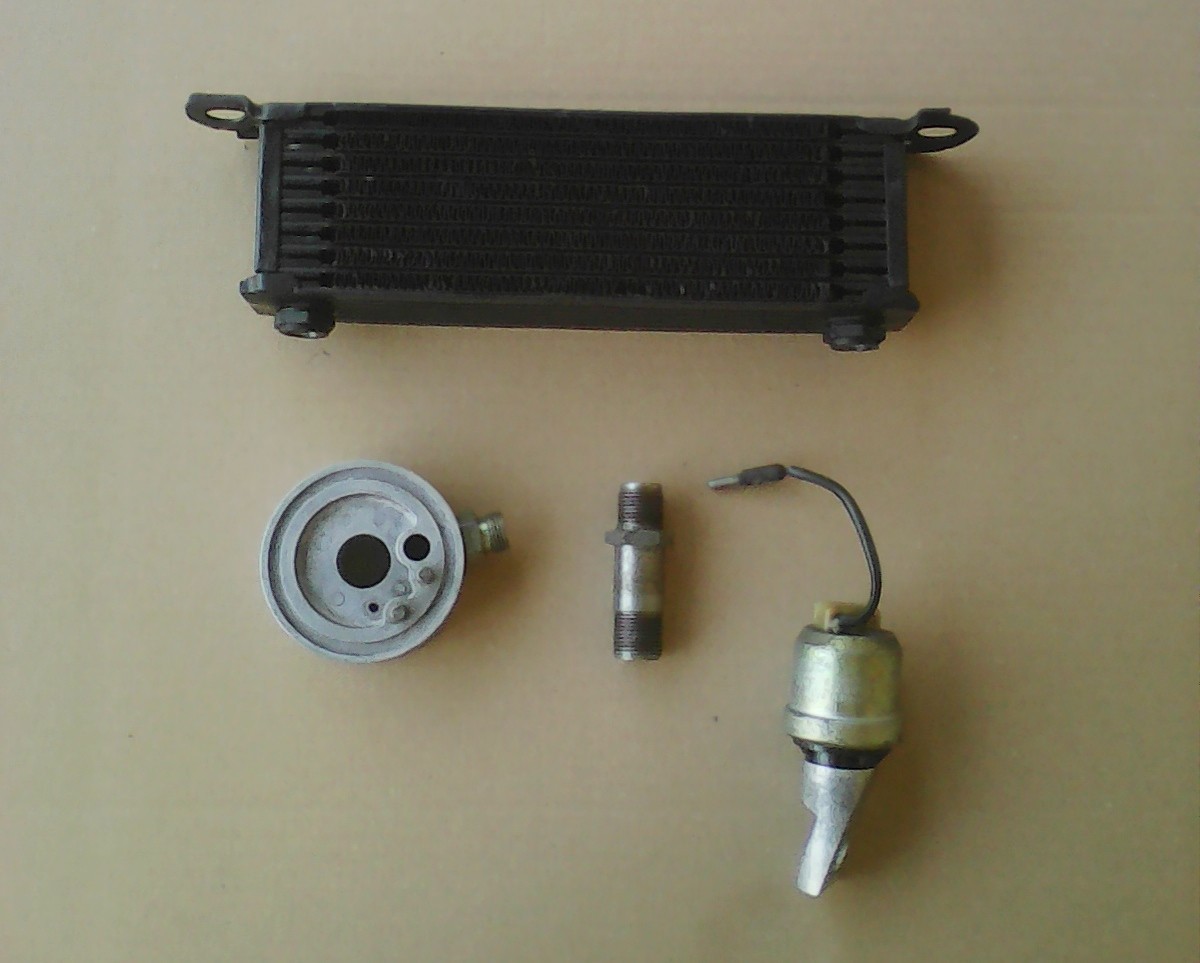A112 Abarth. Radiatore olio IPRA + supporto con raccordo + sensore. press. olio