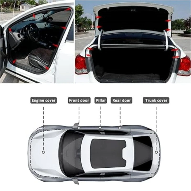 Tira de sellado de puerta de auto para puerta de auto de 32,8 pies para capó de maletero de puerta de auto Foto 4 de 4