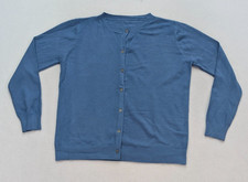 Womens Cardigan Sweater Size L Blue Lightweig...