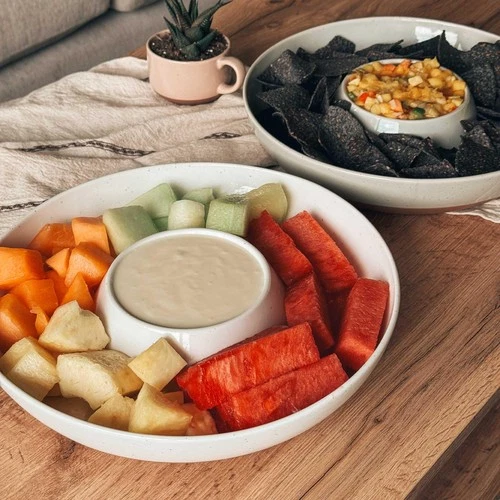 Mora Ceramic Chips and Dip Serving Tray - Thumbnail 3