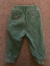 Janie and Jack Toddler Boy's Pants Green Adjustable Waist Zipper/Button 12-18 mo