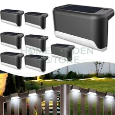 8PCS Solar Power Stairs Lights Outdoor Garden Pathway Fence Deck Solar Step Lamp
