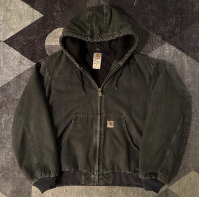 Vintage 90s Carhartt Hooded Jacket J130 PTL Men's Large Regular