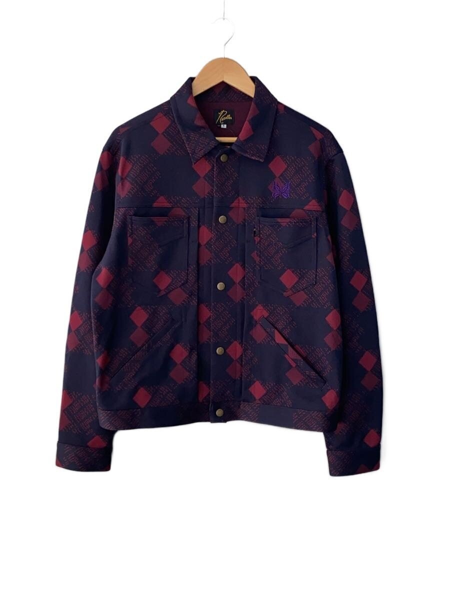 Needles S Polyester Allover Pattern Jacket Burgun… - image 1