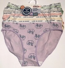 LIFE IS GOOD 5PK Girls BIKINI UNDERWEAR DOG BICYCLES Designs Sz M Or L 12-14 NEW