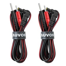 AUVON Premium TENS Unit Electrode Lead Wires for 2mm Pin Pads, 2 Black