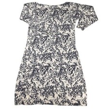 Banana Republic Sweater Dress Women's Small Animal Print Knit 3/4 Sleeve