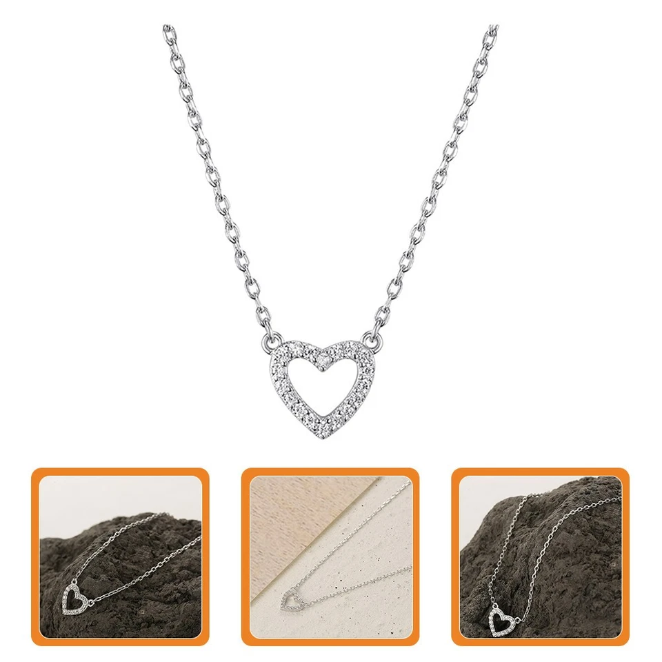  Accessorio di moda per collana con strass per collana cuore scintillante per - Immagine 4 di 4