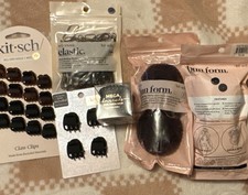 Kitsch Bundle:20 claw clips, hair coils, 100 pack elastics, 2 mini bun form pac