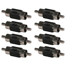 8x RCA Male/Male Coupler Audio Video AV Coupling Connector Gender Changer Black