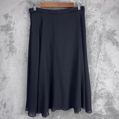 After Dark Vintage Chiffon Midi Skirt 9-10 90s Dark Academia Romantic Quite Luxe