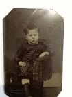 Vintage Antique Tintype Boy Posing In Chair. Very Nice! — photo 1